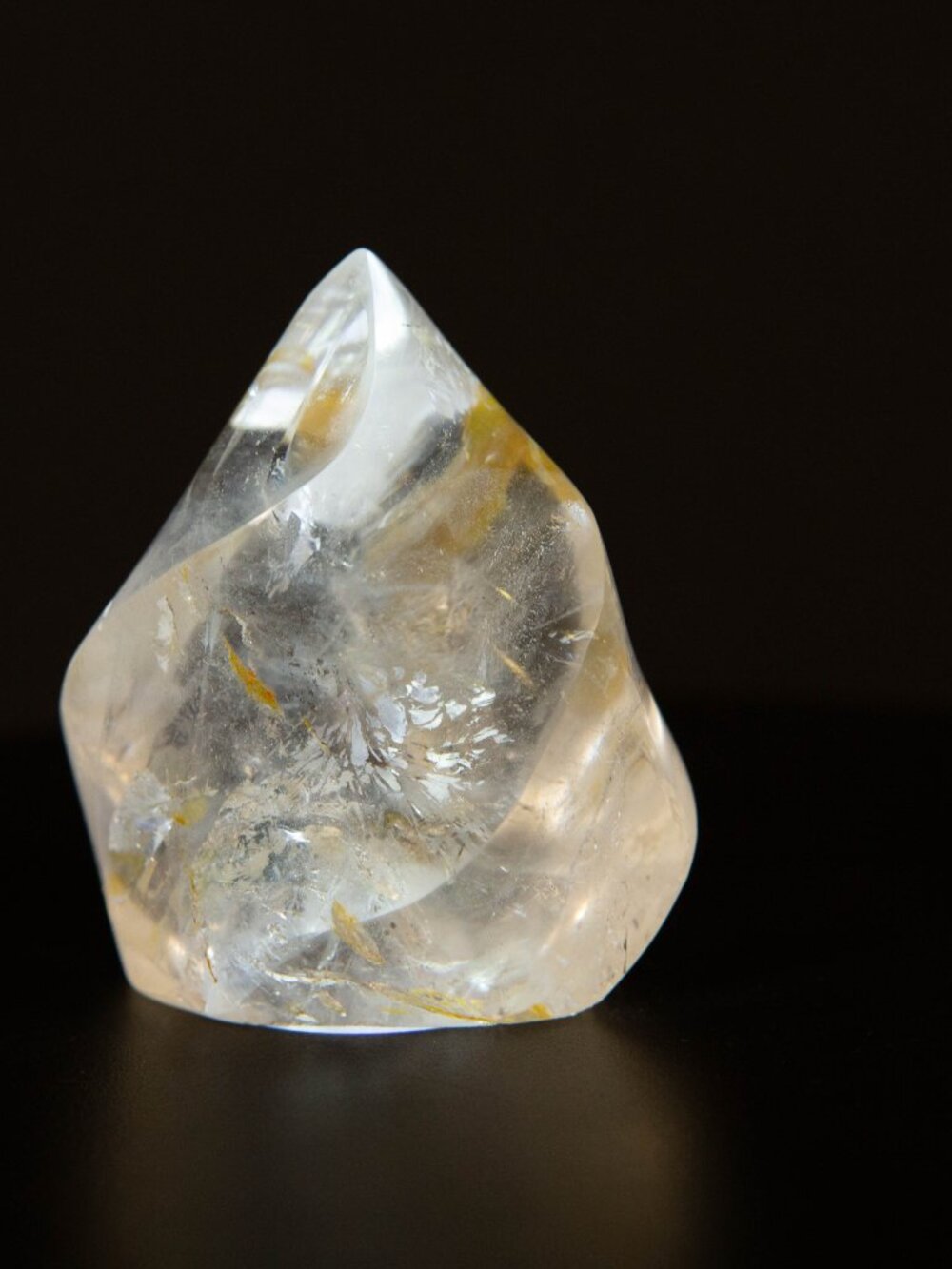 AA+ Clear Quartz Flame Crystal Rainbow & Golden Healer Inclusions 2.5” - Picture 10 of 16